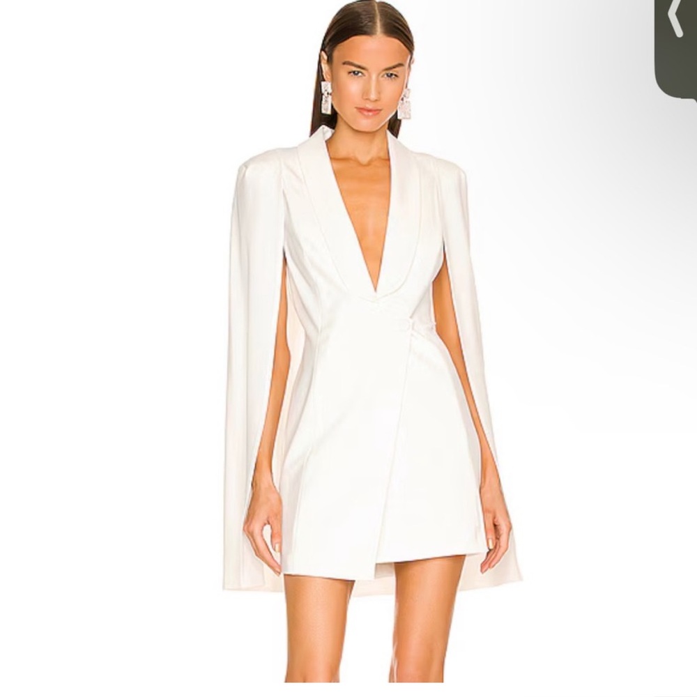 NWOT Katie May crisp white cape blazer from revolve